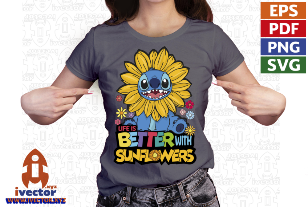 LIFE-IS-BETTER-WITH-SUNFLOWERS-VECTOR-EDITABLE-01p3 LIFE IS BETTER WITH SUNFLOWERS VECTOR EDITABLE