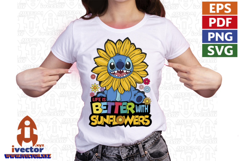 LIFE-IS-BETTER-WITH-SUNFLOWERS-VECTOR-EDITABLE-01p5 LIFE IS BETTER WITH SUNFLOWERS VECTOR EDITABLE
