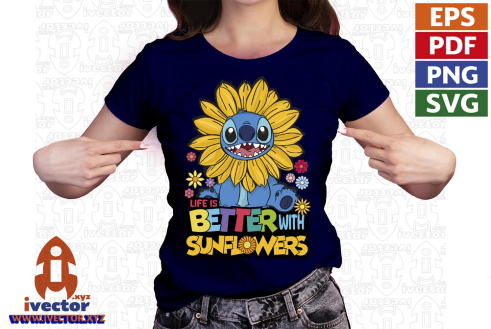 LIFE-IS-BETTER-WITH-SUNFLOWERS-VECTOR-EDITABLE-01p6 LIFE IS BETTER WITH SUNFLOWERS VECTOR EDITABLE