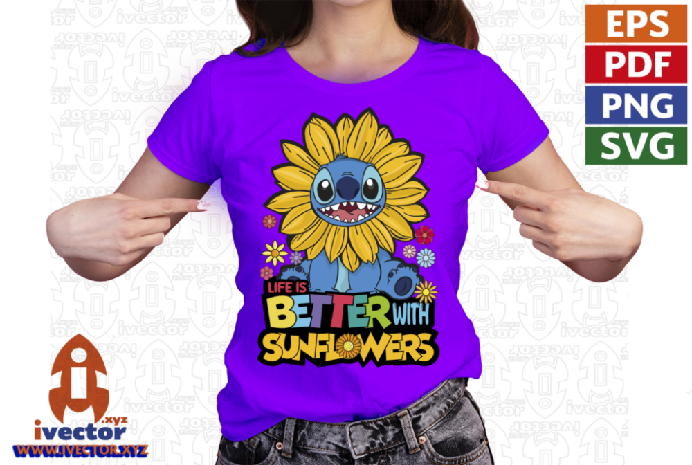 LIFE-IS-BETTER-WITH-SUNFLOWERS-VECTOR-EDITABLE-01p7 LIFE IS BETTER WITH SUNFLOWERS VECTOR EDITABLE