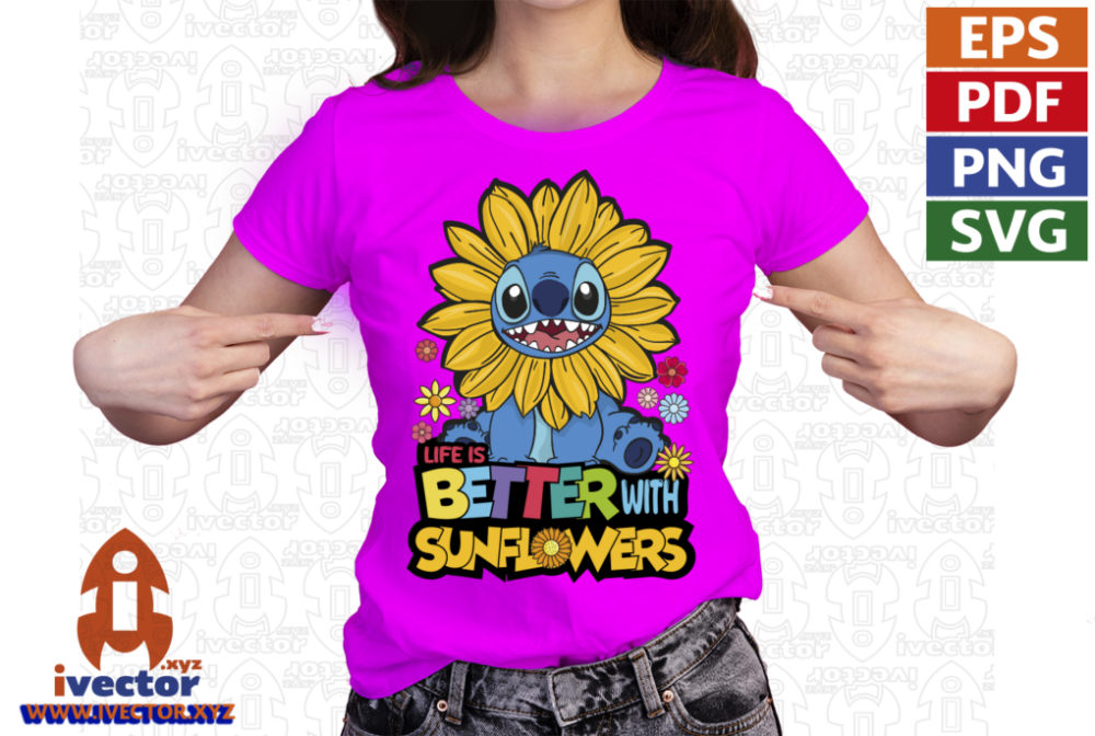 LIFE-IS-BETTER-WITH-SUNFLOWERS-VECTOR-EDITABLE-01p8 LIFE IS BETTER WITH SUNFLOWERS VECTOR EDITABLE