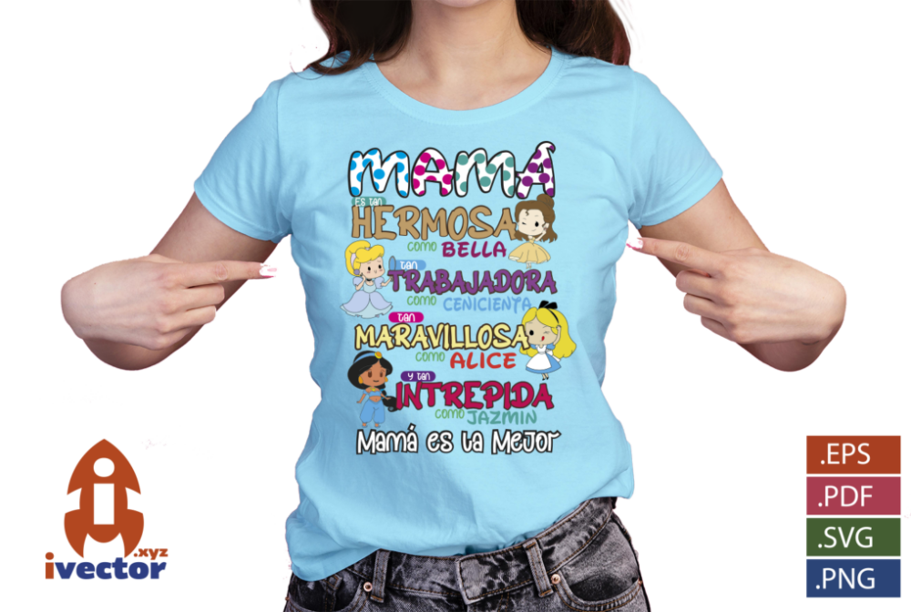 MAMA-ES-COMO-PRINCESA-DE-DISNEY-EPS-PDF-EDITABLE-VECTOR-EPS-PDF-SVG_PLAYERA3 MAMÁ ES COMO PRINCESA DE DISNEY EPS PDF EDITABLE VECTOR