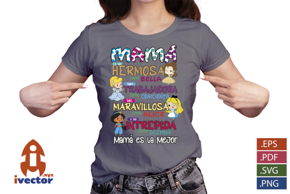 MAMA-ES-COMO-PRINCESA-DE-DISNEY-EPS-PDF-EDITABLE-VECTOR-EPS-PDF-SVG_PLAYERA6 MAMÁ ES COMO PRINCESA DE DISNEY EPS PDF EDITABLE VECTOR