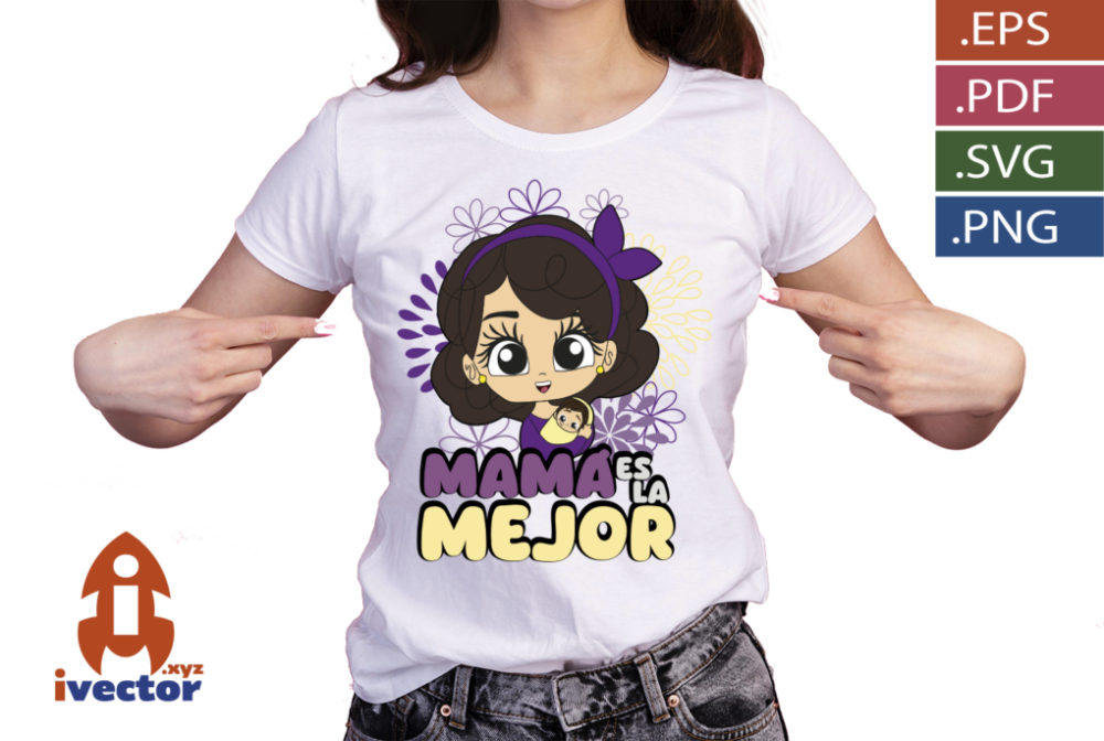 MAMA-ES-LA-MEJOR-VECTOR-FLORES-Y-BEBE_PP2 MAMÁ ES LA MEJOR VECTOR FLORES Y BEBÉ