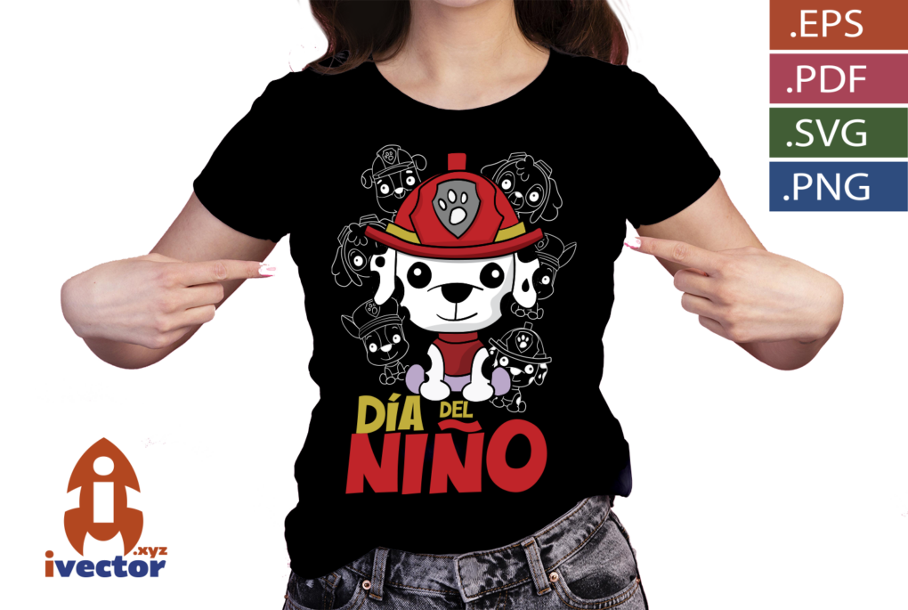 MARSHAL-PAW-PATROL-DIA-DEL-NINO-BLACK-VECTOR-P1 MARSHAL PAW PATROL DIA DEL NIÑO BLACK VECTOR