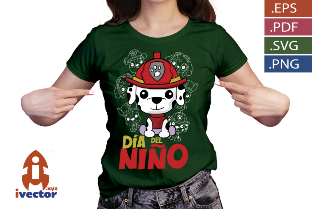 MARSHAL-PAW-PATROL-DIA-DEL-NINO-BLACK-VECTOR-P3 MARSHAL PAW PATROL DIA DEL NIÑO BLACK VECTOR