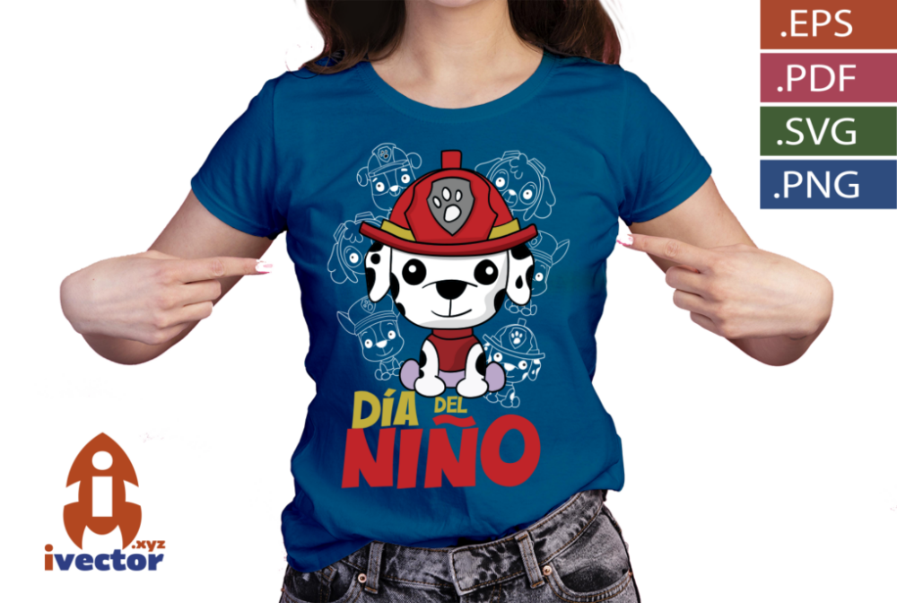MARSHAL-PAW-PATROL-DIA-DEL-NINO-BLACK-VECTOR-P4 MARSHAL PAW PATROL DIA DEL NIÑO BLACK VECTOR