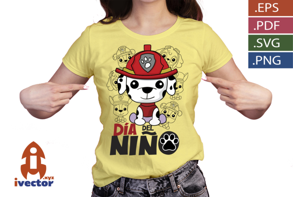 MARSHAL-PAW-PATROL-DIA-DEL-NINO-VECTOR1-P1P MARSHAL PAW PATROL DIA DEL NIÑO VECTOR