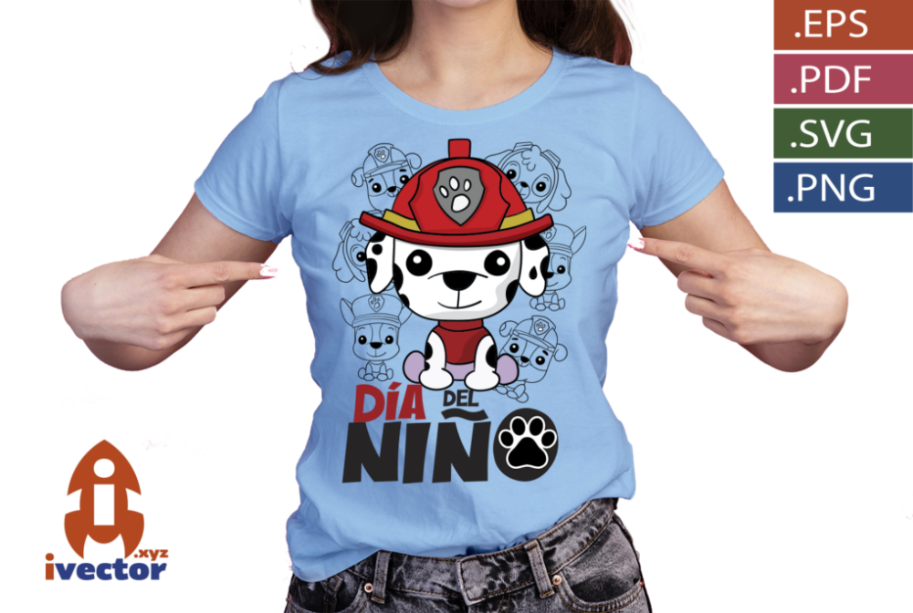 MARSHAL-PAW-PATROL-DIA-DEL-NINO-VECTOR1-P3P MARSHAL PAW PATROL DIA DEL NIÑO VECTOR