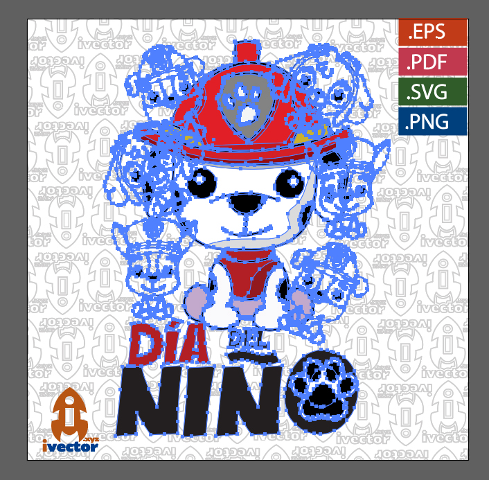 MARSHAL-PAW-PATROL-DIA-DEL-NINO-VECTORdds MARSHAL PAW PATROL DIA DEL NIÑO VECTOR