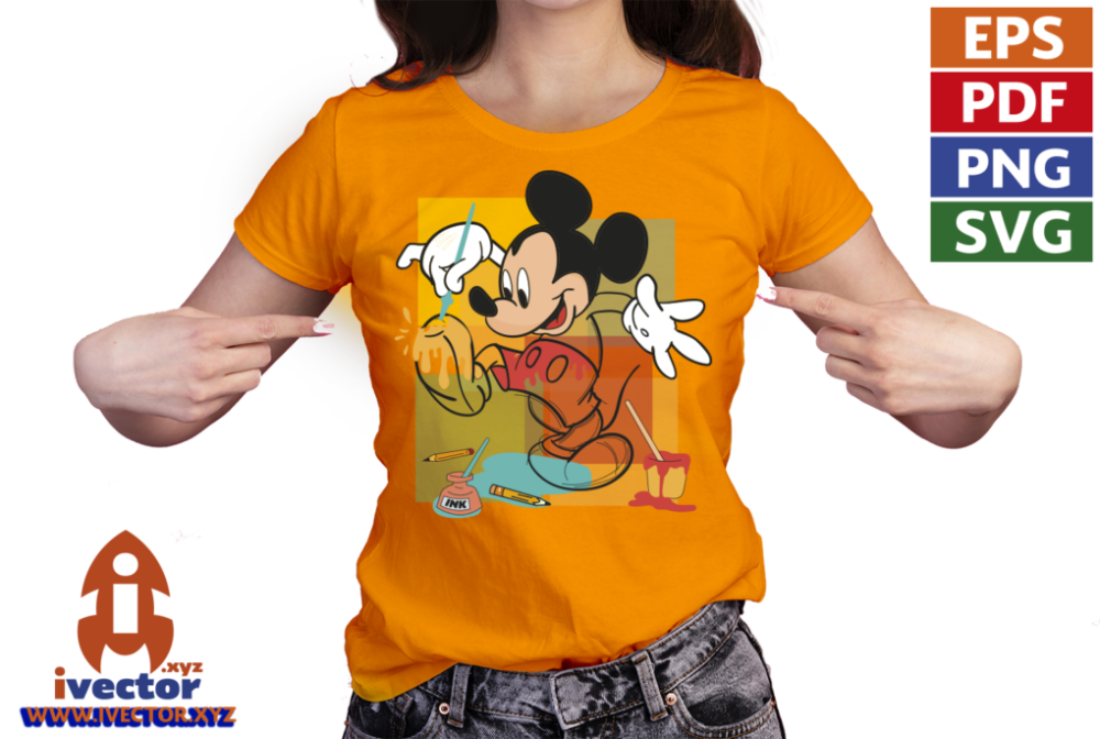 MICKEY-MOUSE-BRUSH-VECTOR-EDITABLE-01-P1 MICKEY MOUSE BRUSH VECTOR EDITABLE