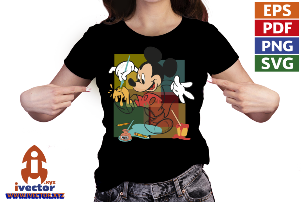 MICKEY-MOUSE-BRUSH-VECTOR-EDITABLE-01-P3 MICKEY MOUSE BRUSH VECTOR EDITABLE