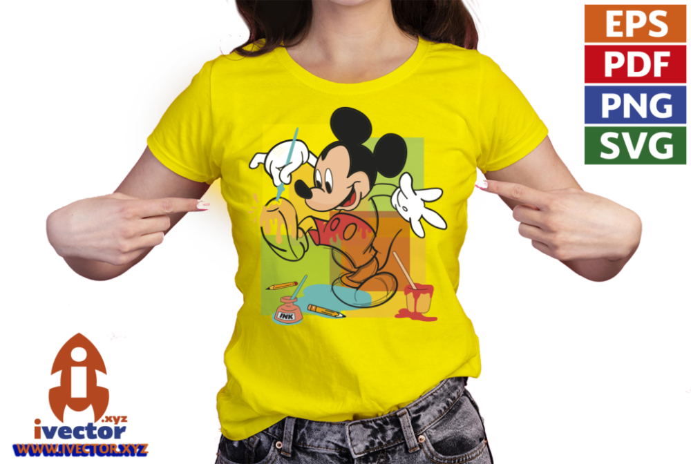 MICKEY-MOUSE-BRUSH-VECTOR-EDITABLE-01-P5 MICKEY MOUSE BRUSH VECTOR EDITABLE