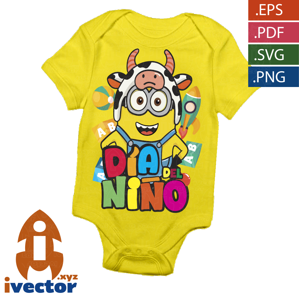 MINIONS-VACA-DIA-DEL-NINO-VECTOR-EDITABLE-P4 MINIONS VACA DIA DEL NIÑO VECTOR EDITABLE