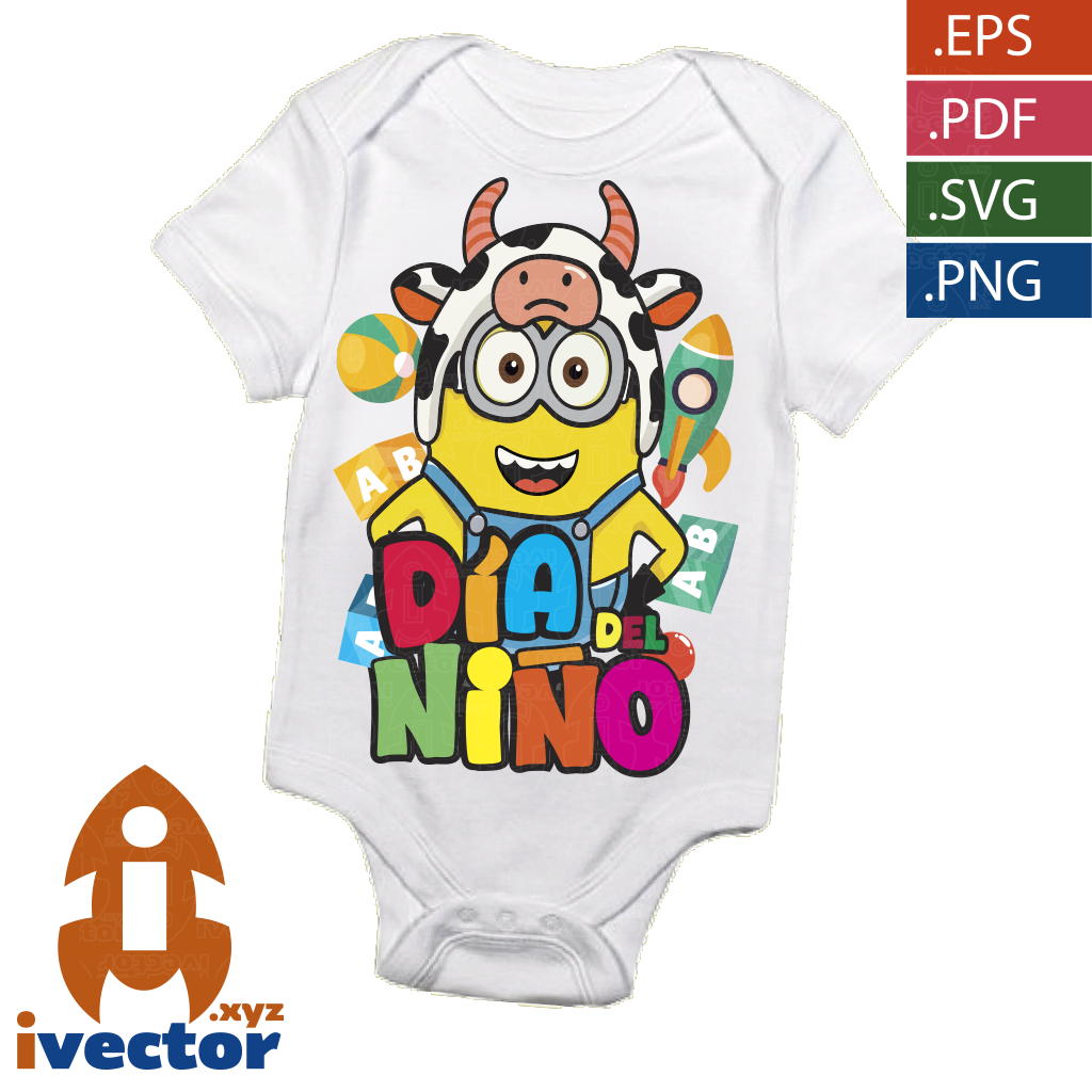 MINIONS-VACA-DIA-DEL-NINO-VECTOR-EDITABLE-P5 MINIONS VACA DIA DEL NIÑO VECTOR EDITABLE