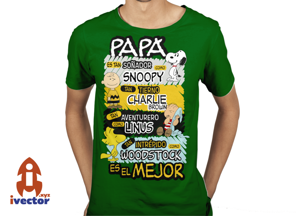 PAPA-ERES-EL-MEJOR-SNOOPY-PLAYERA-1-1024x748 Papá es tan.... como Snoopy vector Eps Pdf