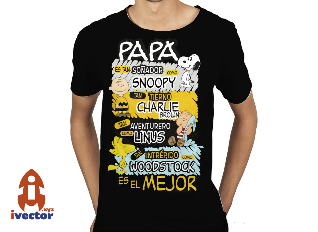 PAPA-ERES-EL-MEJOR-SNOOPY-PLAYERA-2-1024x748 Papá es tan.... como Snoopy vector Eps Pdf