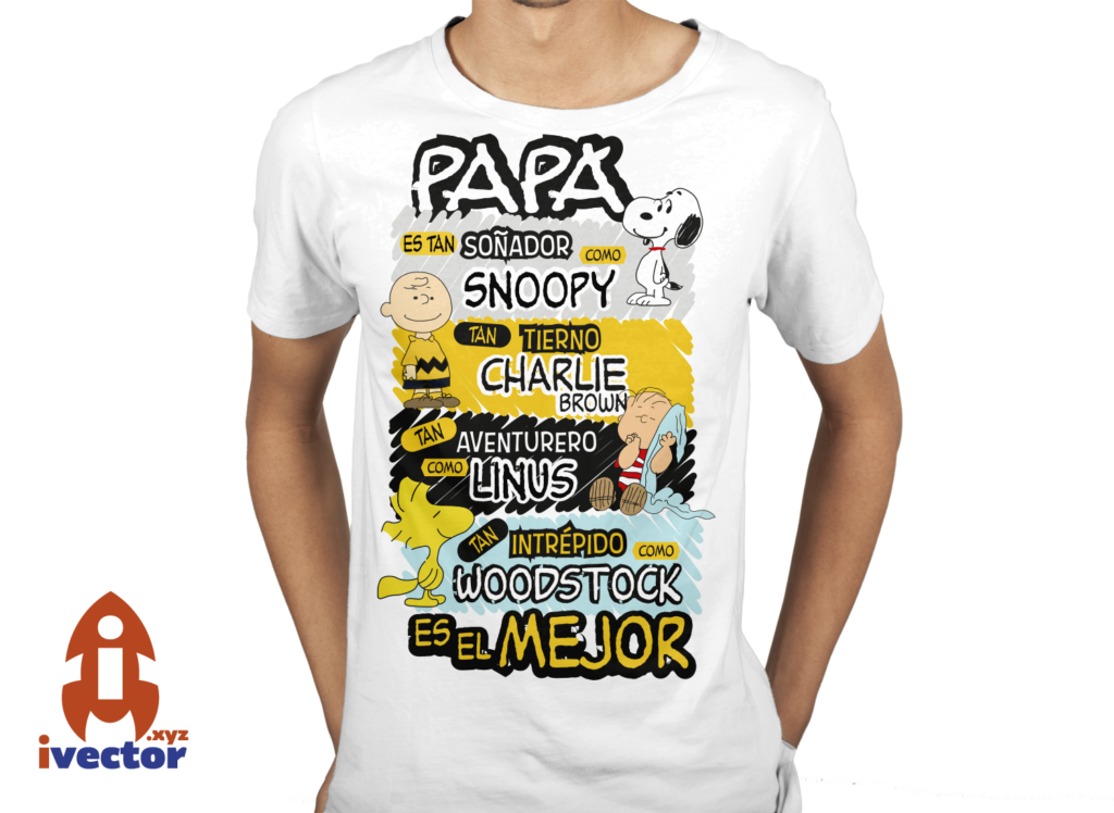 PAPA-ERES-EL-MEJOR-SNOOPY-PLAYERA-3-1024x748 Papá es tan.... como Snoopy vector Eps Pdf