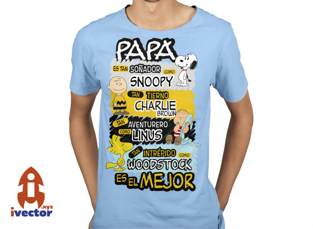 PAPA-ERES-EL-MEJOR-SNOOPY-PLAYERA-6-1024x748 Papá es tan.... como Snoopy vector Eps Pdf