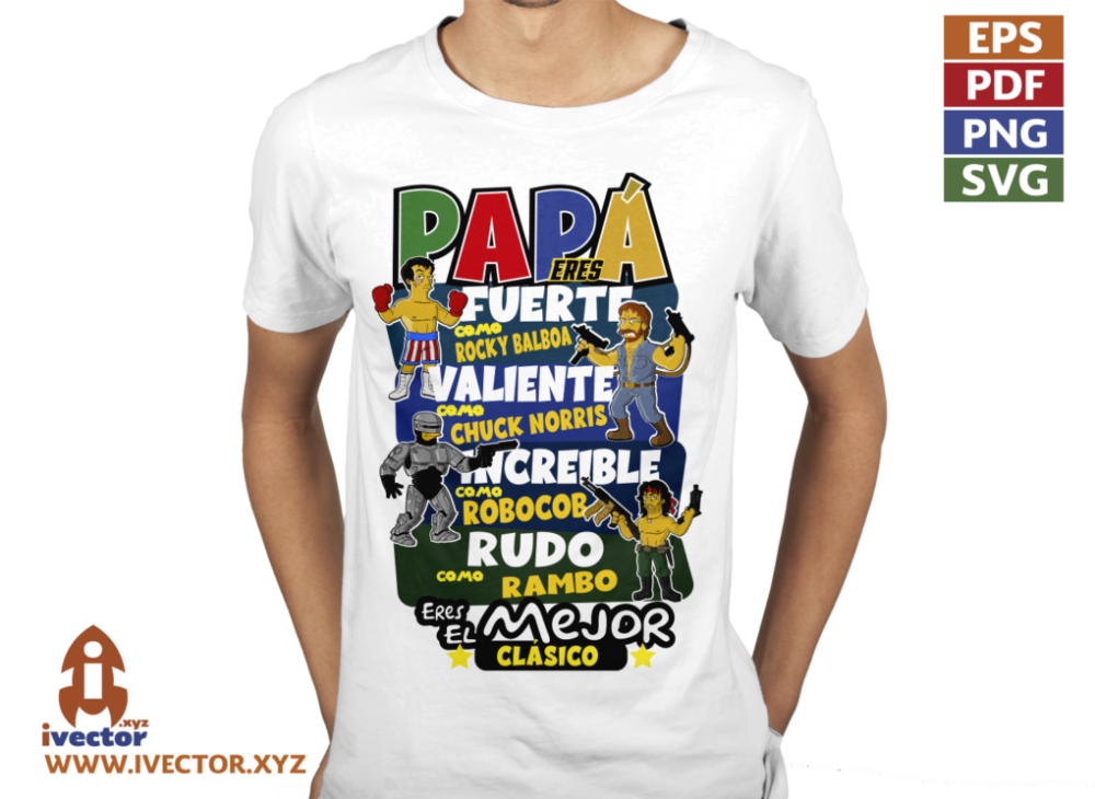 PAPA-ES-UN-CLASICO-HEROES-DE-PELICULAS-VECTOR-01-P3 PAPA ES UN CLASICO HEROES DE PELICULAS VECTOR