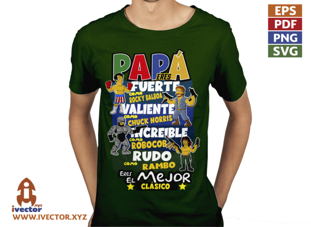 PAPA-ES-UN-CLASICO-HEROES-DE-PELICULAS-VECTOR-01-P4 PAPA ES UN CLASICO HEROES DE PELICULAS VECTOR