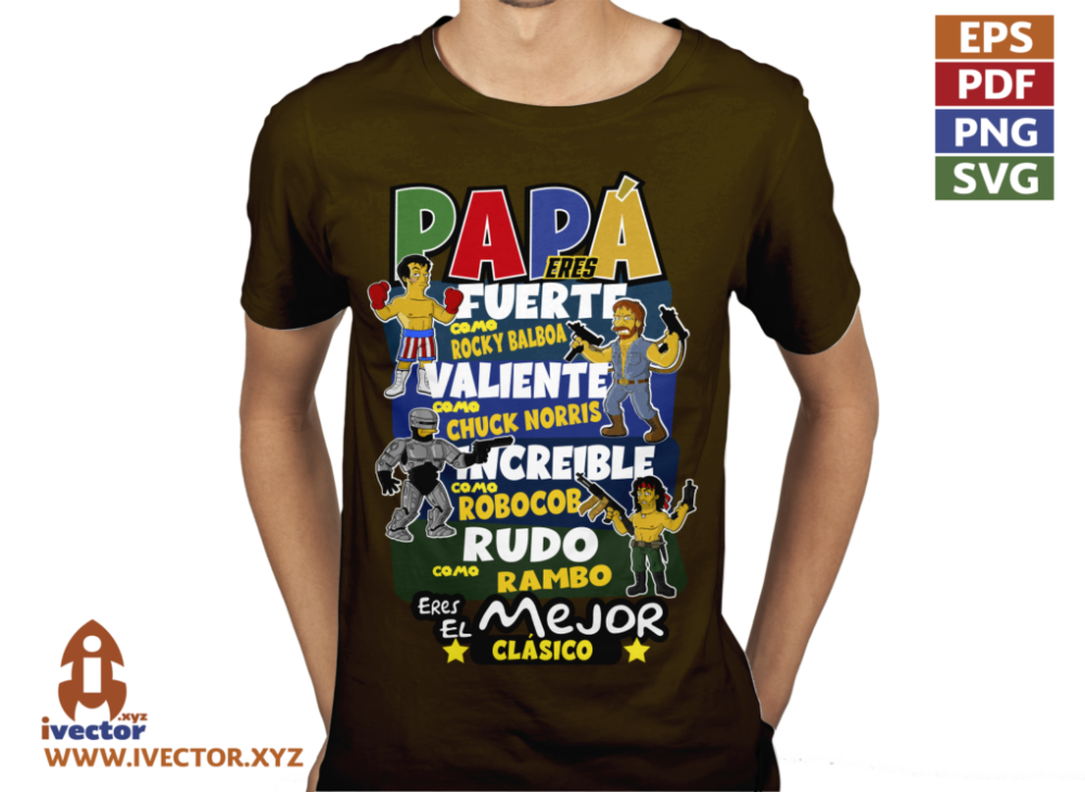 PAPA-ES-UN-CLASICO-HEROES-DE-PELICULAS-VECTOR-01-P5 PAPA ES UN CLASICO HEROES DE PELICULAS VECTOR