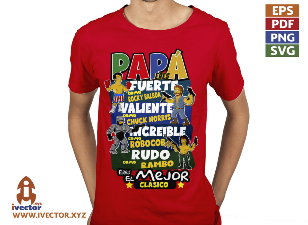 PAPA-ES-UN-CLASICO-HEROES-DE-PELICULAS-VECTOR-01-P7 PAPA ES UN CLASICO HEROES DE PELICULAS VECTOR