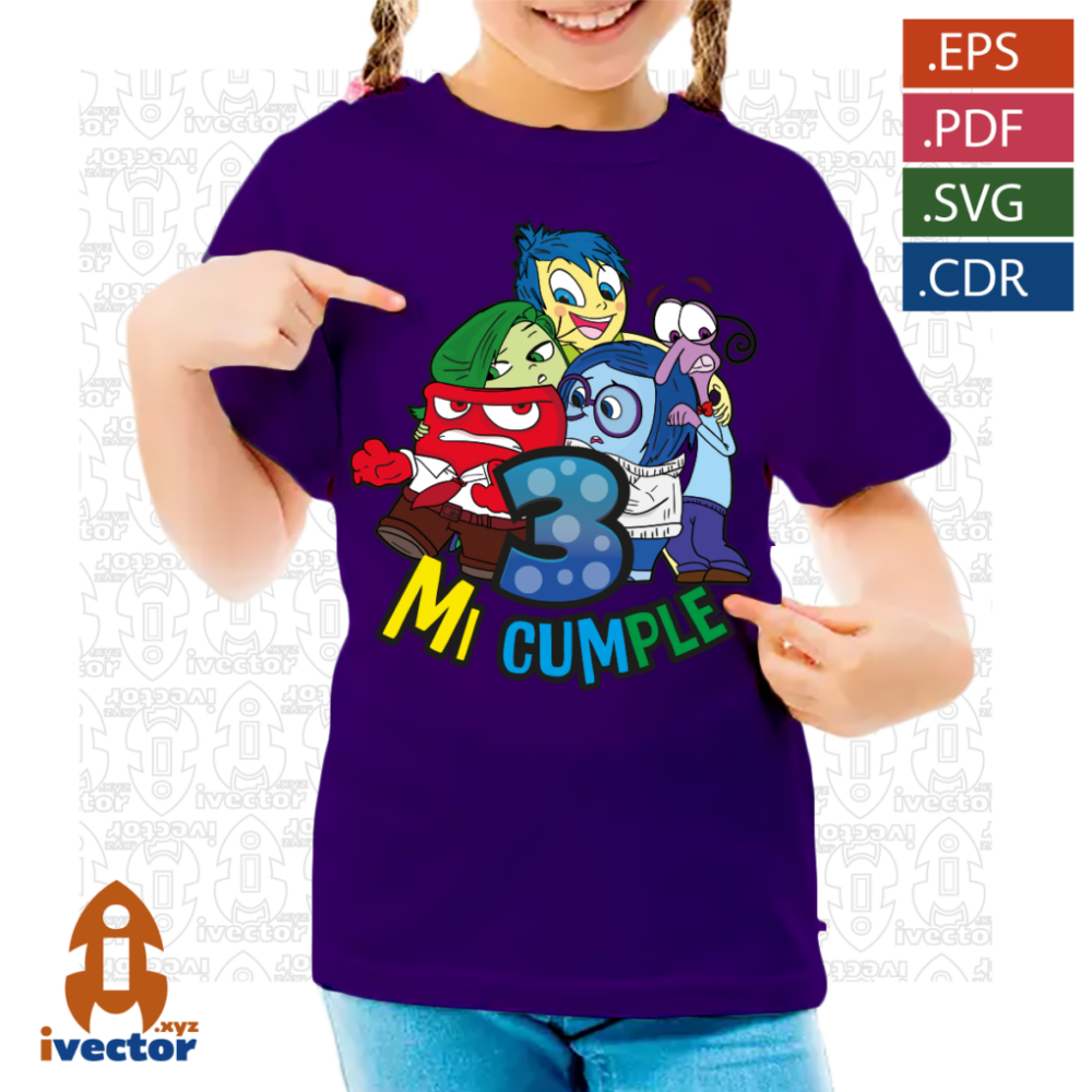 PERSONAJES-INTENSAMENTE-VECTOR-EDITABLE-P4 PERSONAJES CUMPLEAÑOS INTENSAMENTE VECTOR EDITABLE