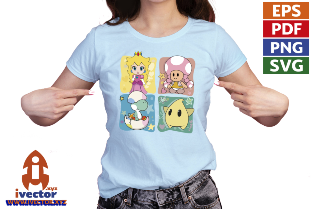 PERSONAJES-PEACH-SUPER-MARIO-RECUADROS-VECTOR-EPS-PDF-EDITABLE-01-PLAYERA3 PERSONAJES PEACH SUPER MARIO RECUADROS VECTOR EPS PDF