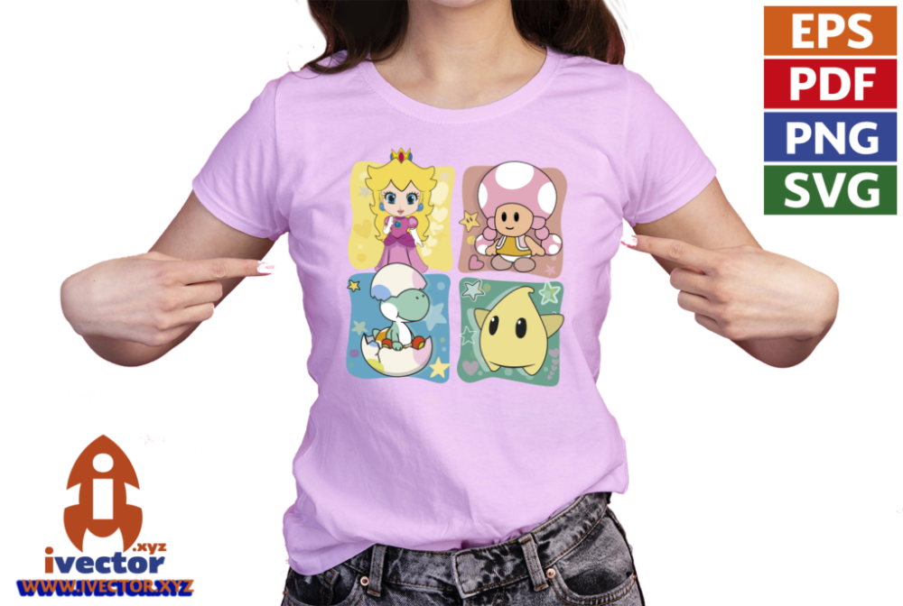 PERSONAJES-PEACH-SUPER-MARIO-RECUADROS-VECTOR-EPS-PDF-EDITABLE-01-PLAYERA4 PERSONAJES PEACH SUPER MARIO RECUADROS VECTOR EPS PDF