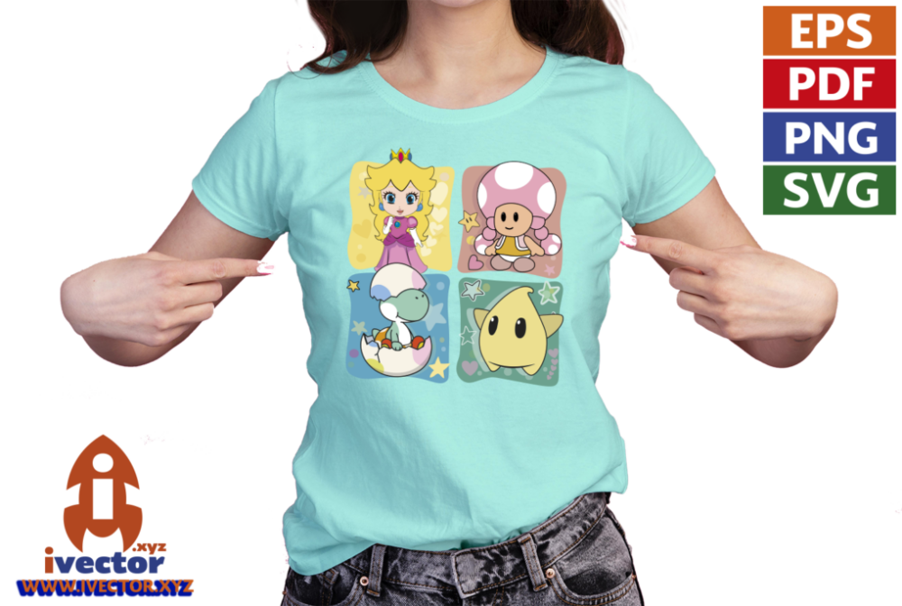 PERSONAJES-PEACH-SUPER-MARIO-RECUADROS-VECTOR-EPS-PDF-EDITABLE-01-PLAYERA5 PERSONAJES PEACH SUPER MARIO RECUADROS VECTOR EPS PDF