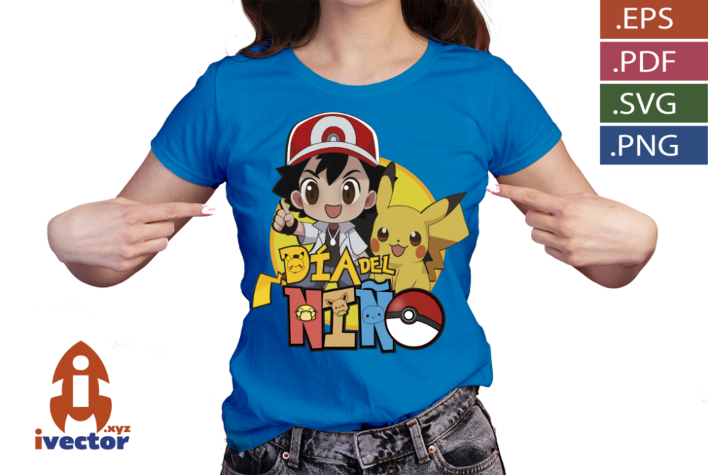 PIKACHU-ASH-POKEMON-DIA-DEL-NINA-VECTOR_P2 PIKACHU ASH POKEMON DÍA DEL NIÑO VECTOR