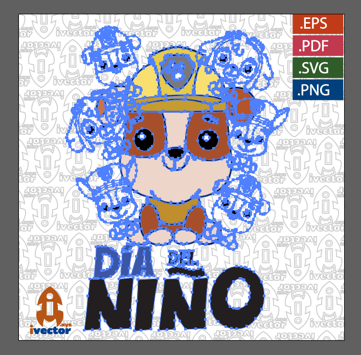 RUBBLE-PAW-PATROL-DIA-DEL-NINO-VECTOR2-1 RUBBLE PAW PATROL DIA DEL NIÑO VECTOR