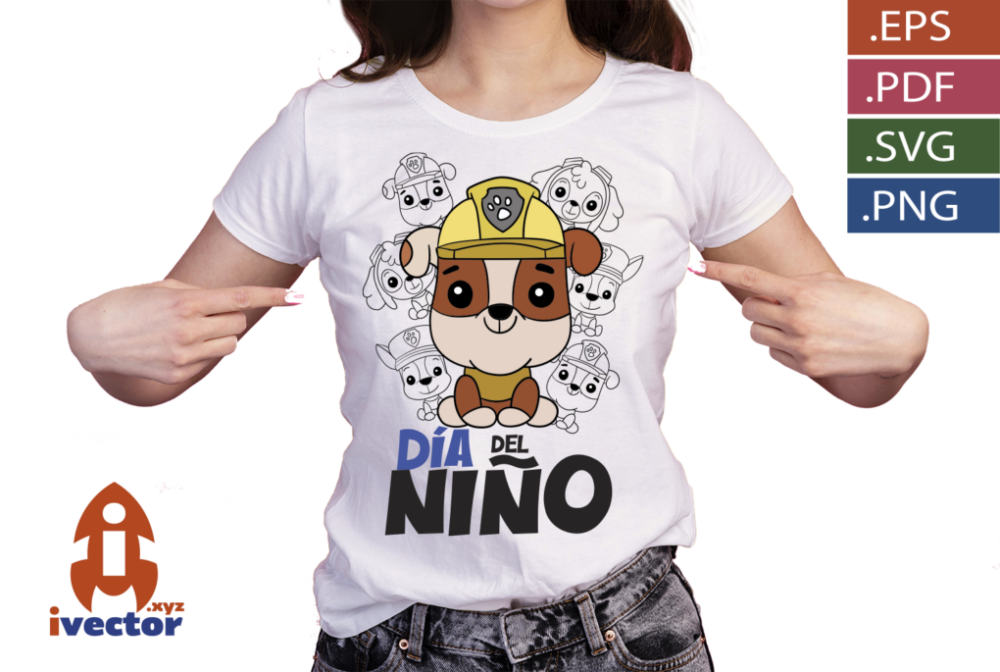 RUBBLE-PAW-PATROL-DIA-DEL-NINO-VECTORP2 RUBBLE PAW PATROL DIA DEL NIÑO VECTOR