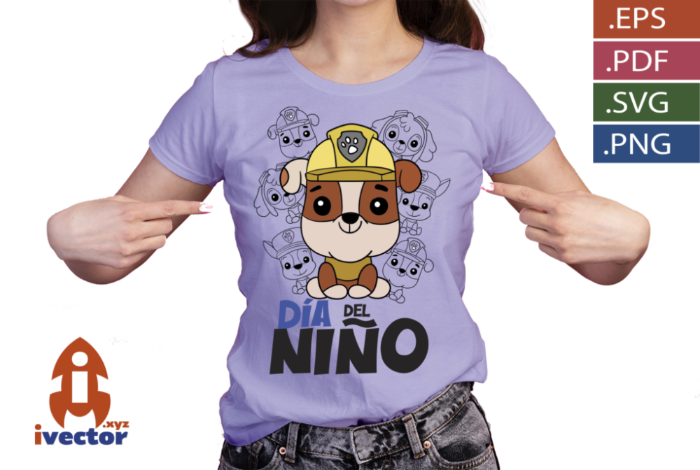 RUBBLE-PAW-PATROL-DIA-DEL-NINO-VECTORP5 RUBBLE PAW PATROL DIA DEL NIÑO VECTOR