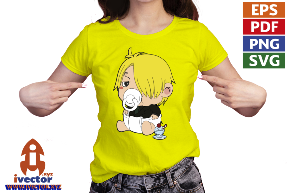 SANJI-ONE-PEACE-VECTOR-EDITABLE-EPS-PDF-SVG-ANIME-PLAYERA3 BABY SANJI ONE PIECE VECTOR EDITABLE EPS PDF SVG ANIME