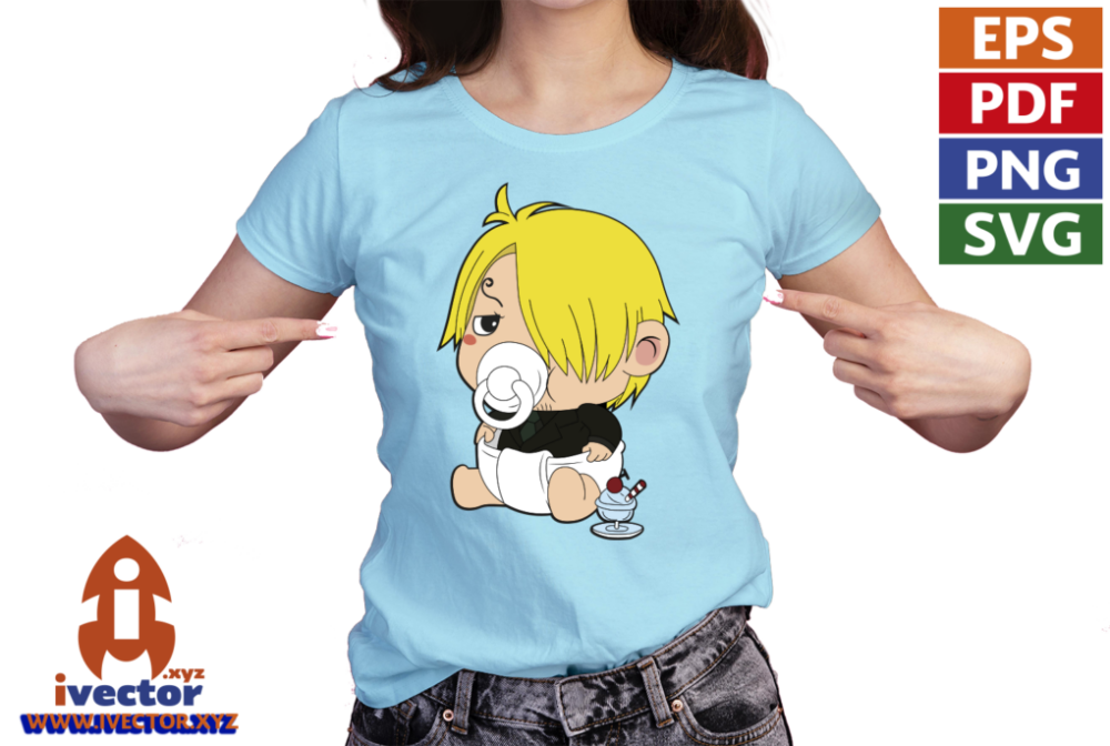 SANJI-ONE-PEACE-VECTOR-EDITABLE-EPS-PDF-SVG-ANIME-PLAYERA5 BABY SANJI ONE PIECE VECTOR EDITABLE EPS PDF SVG ANIME