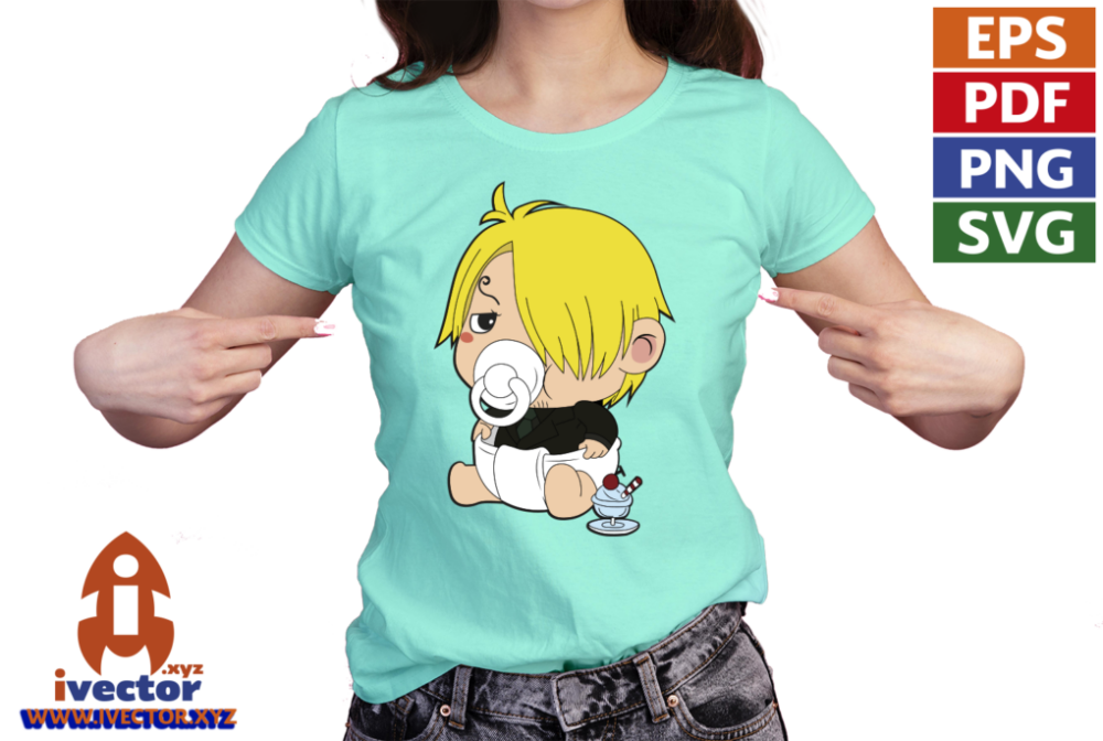 SANJI-ONE-PEACE-VECTOR-EDITABLE-EPS-PDF-SVG-ANIME-PLAYERA6 BABY SANJI ONE PIECE VECTOR EDITABLE EPS PDF SVG ANIME