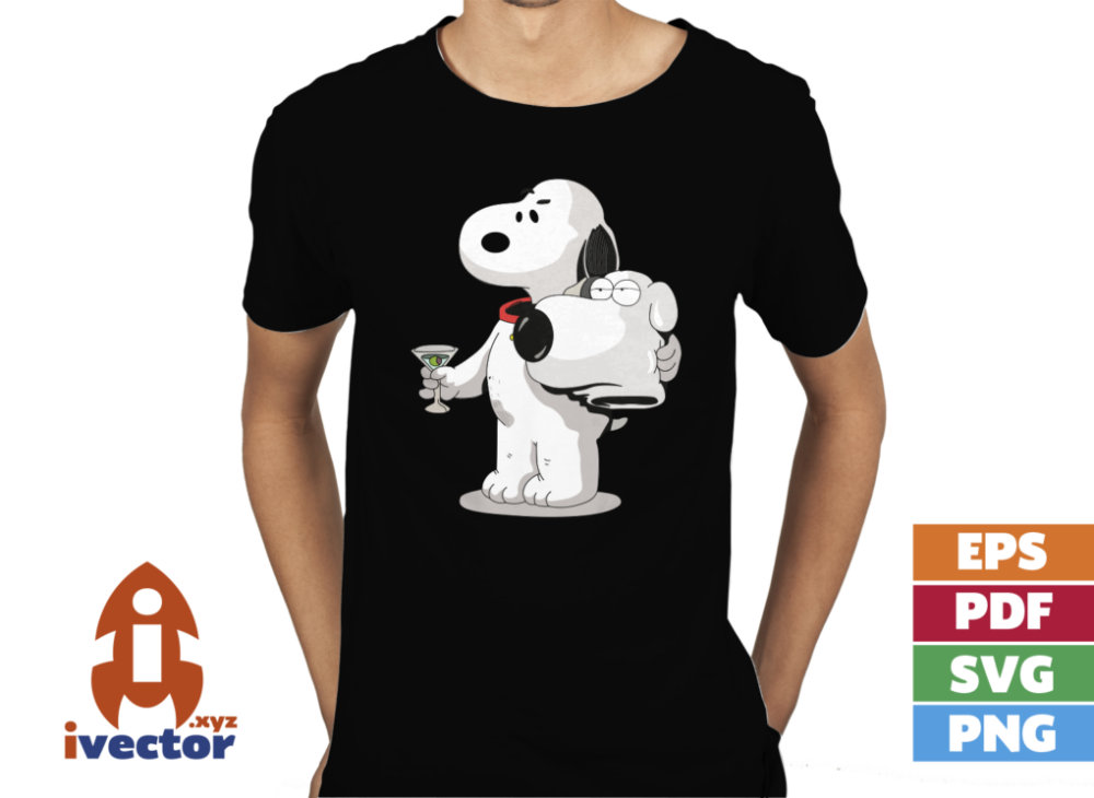 SNOOPY-DISFRAZ-DE-BRIAN-GRIFFIN-VECTOR-EPS-PDF-SVG-EDITABLE-PLAYERA2 SNOOPY DISFRAZ DE BRIAN GRIFFIN VECTOR EPS PDF SVG