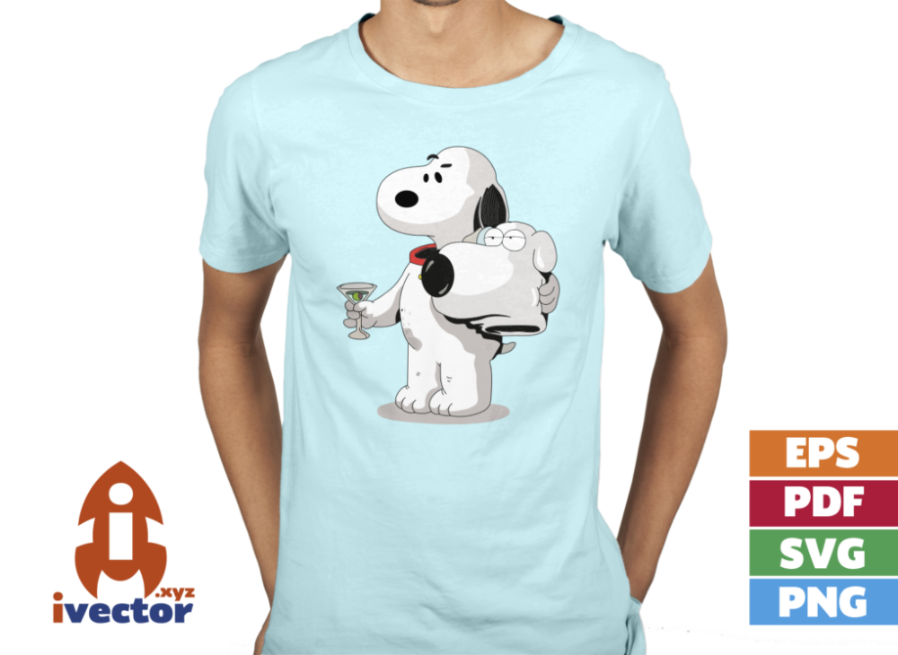SNOOPY-DISFRAZ-DE-BRIAN-GRIFFIN-VECTOR-EPS-PDF-SVG-EDITABLE-PLAYERA5 SNOOPY DISFRAZ DE BRIAN GRIFFIN VECTOR EPS PDF SVG