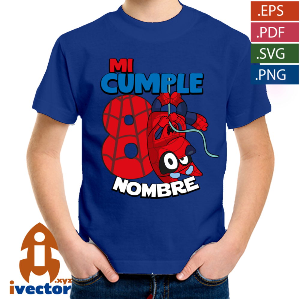 SPIDERMAN-BLUEY-CUMPLEANOS-VECTOR-EDITABLE-01-P1 SPIDERMAN BLUEY CUMPLEAÑOS VECTOR EDITABLE