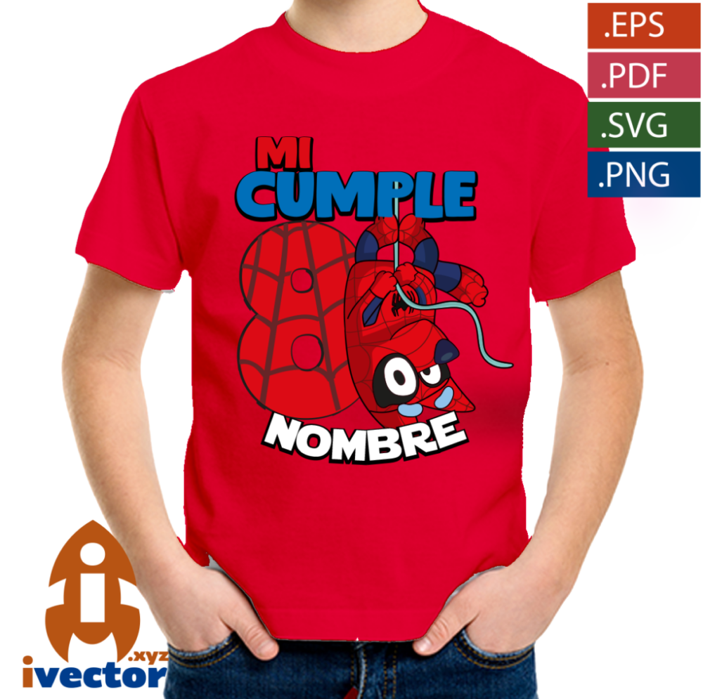 SPIDERMAN-BLUEY-CUMPLEANOS-VECTOR-EDITABLE-01-P2 SPIDERMAN BLUEY CUMPLEAÑOS VECTOR EDITABLE