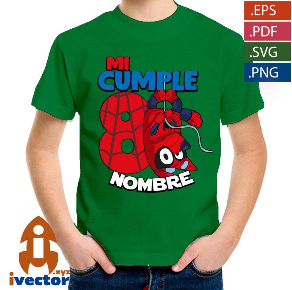 SPIDERMAN-BLUEY-CUMPLEANOS-VECTOR-EDITABLE-01-P3 SPIDERMAN BLUEY CUMPLEAÑOS VECTOR EDITABLE