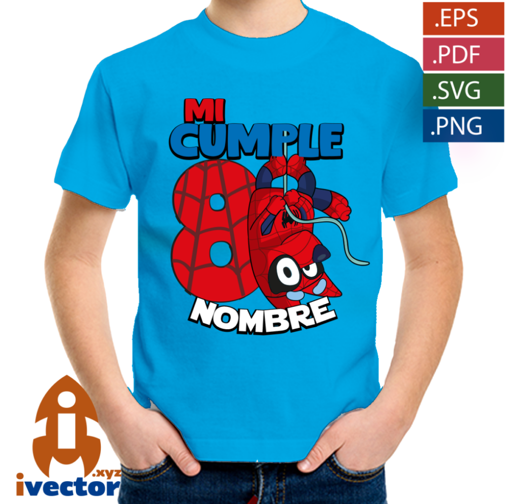 SPIDERMAN-BLUEY-CUMPLEANOS-VECTOR-EDITABLE-01-P4 SPIDERMAN BLUEY CUMPLEAÑOS VECTOR EDITABLE