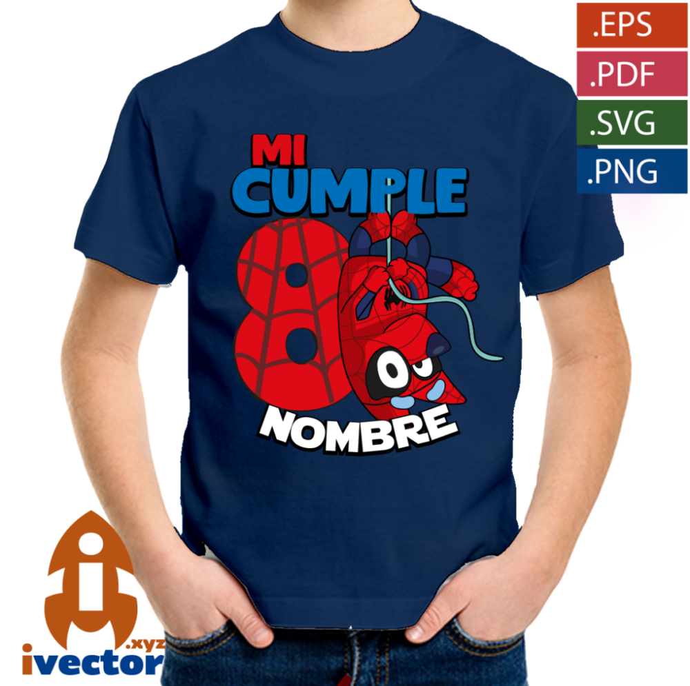 SPIDERMAN-BLUEY-CUMPLEANOS-VECTOR-EDITABLE-01-P6 SPIDERMAN BLUEY CUMPLEAÑOS VECTOR EDITABLE