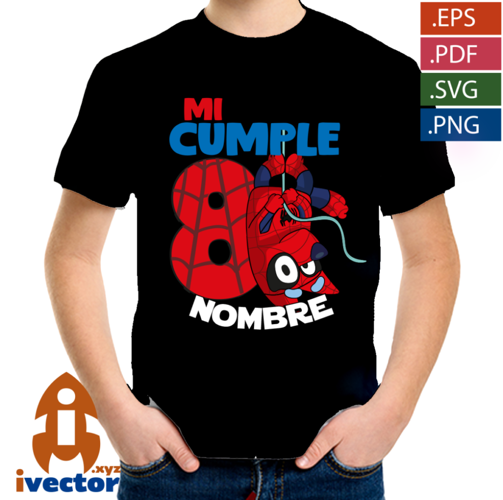 SPIDERMAN-BLUEY-CUMPLEANOS-VECTOR-EDITABLE-01-P7 SPIDERMAN BLUEY CUMPLEAÑOS VECTOR EDITABLE