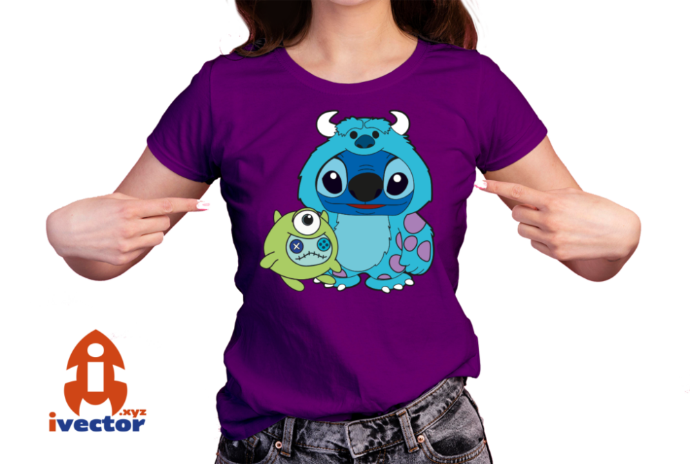 STITCH-DISFRAZ-SULLIVAN-VECTOR-HALLOWEEN-EPS-PDF-EDITABLE-01-playera3 STITCH DISFRAZ SULLIVAN VECTOR HALLOWEEN EPS PDF EDITABLE