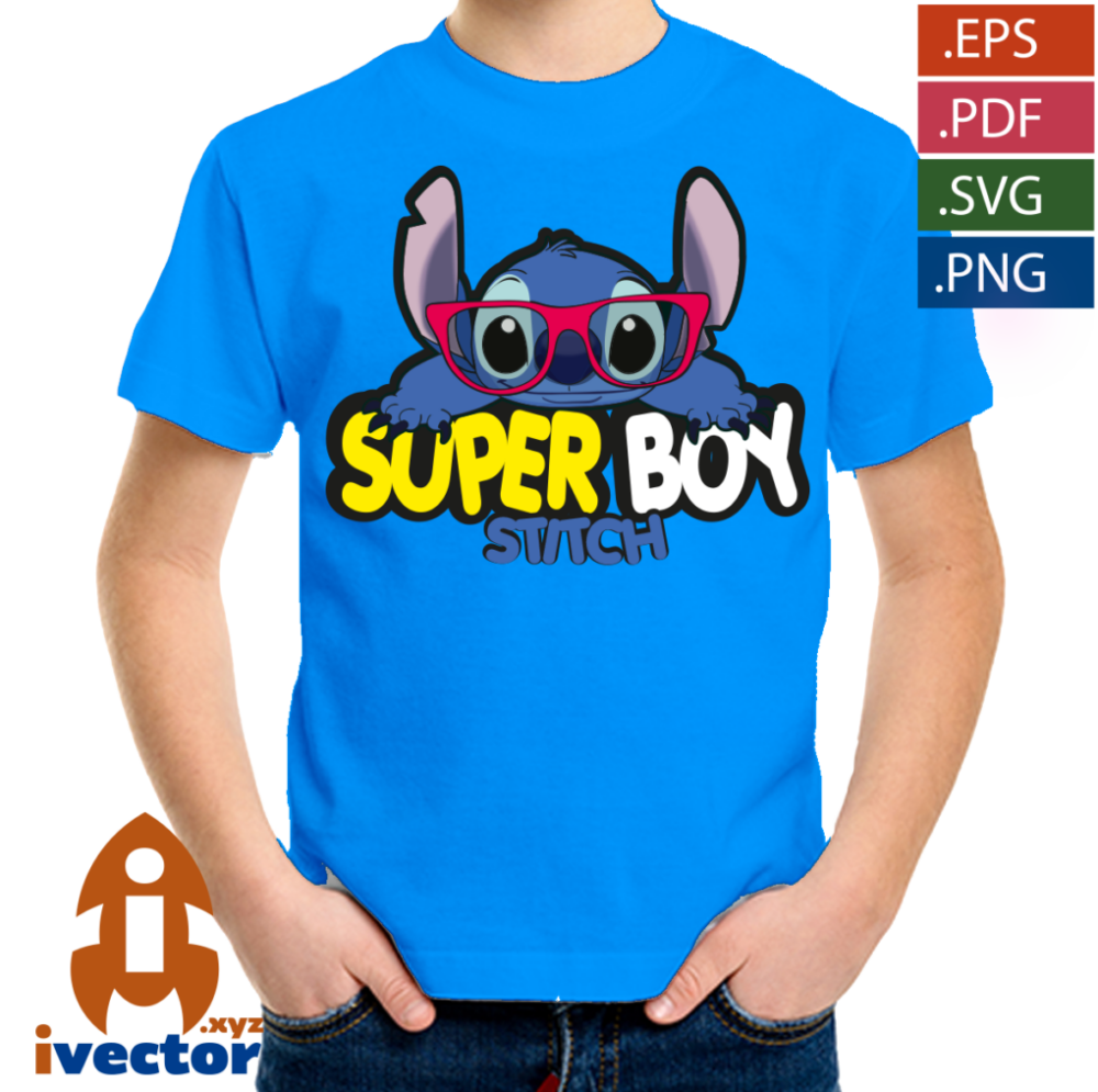 STITCH-SUPER-BOY-VECTOR-EDITABLE-FONDO-01-p5 STITCH SUPER BOY VECTOR EDITABLE FONDO