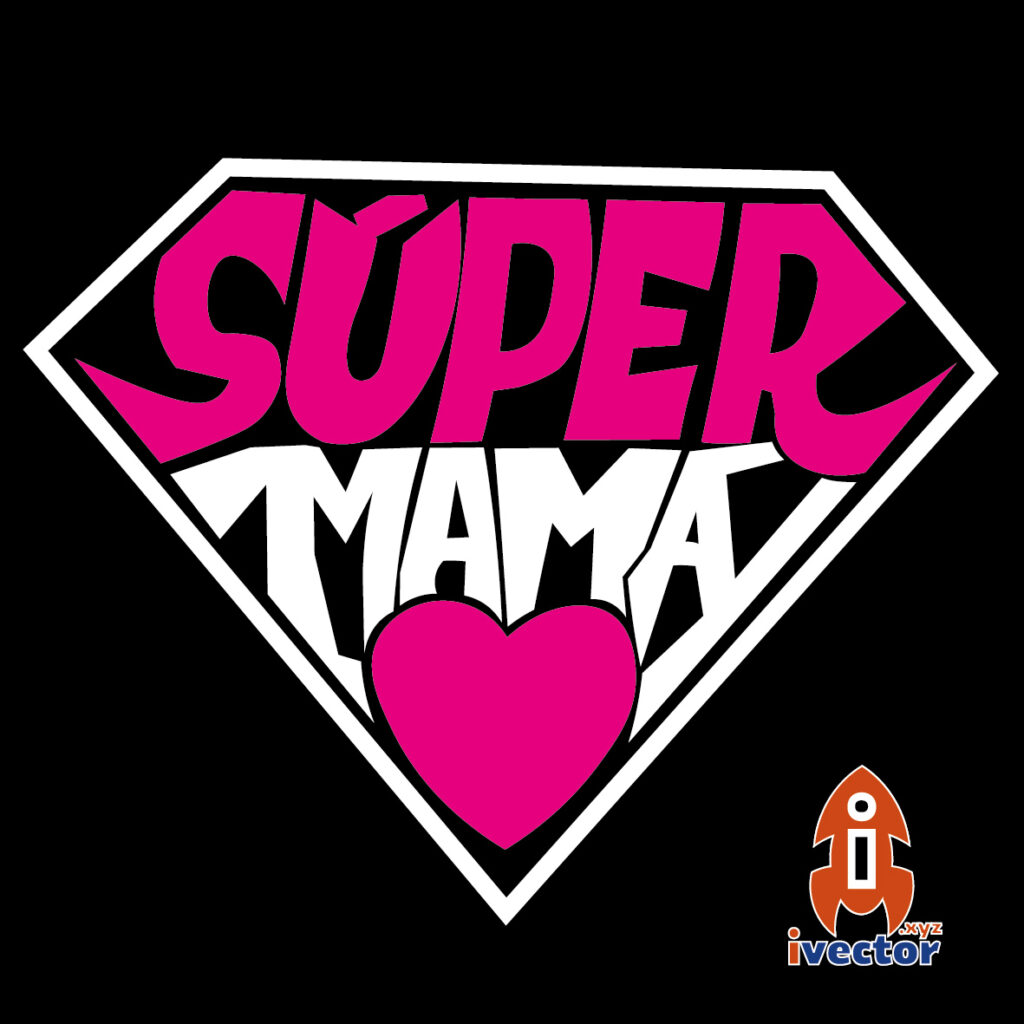 SUPER-MAMA-corazon-01-1024x1024 Súper Mamá Corazón vector Eps PDF