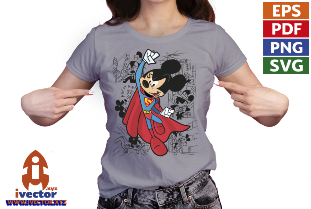 SUPER-MAN-MICKEY-MOUSE-VECTOR-EDITABLE-01-P5 SUPER MAN MICKEY MOUSE VECTOR EDITABLE